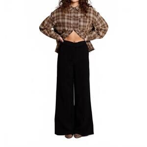 NEW MAUDE stevie wide leg pants in black